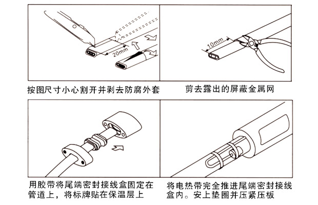 FZH防爆終端（尾端）接線盒安裝圖
